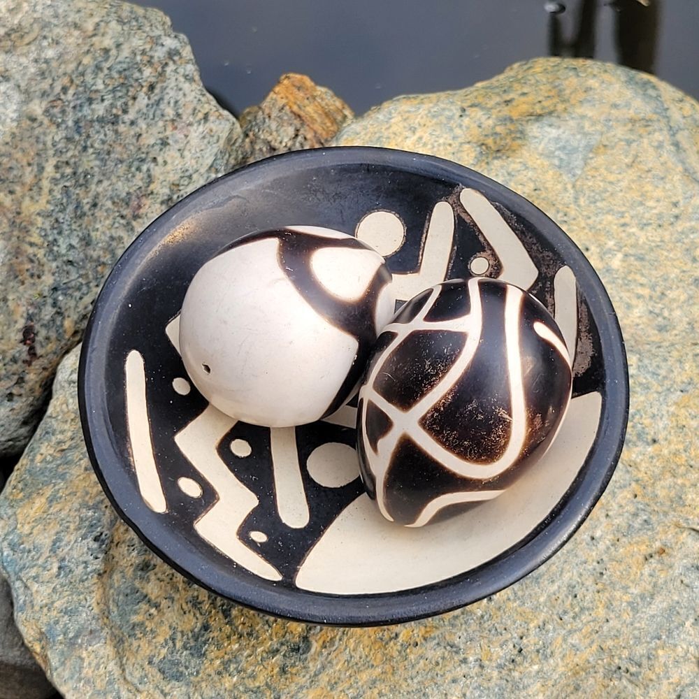 Wooden Bowl with Eggs